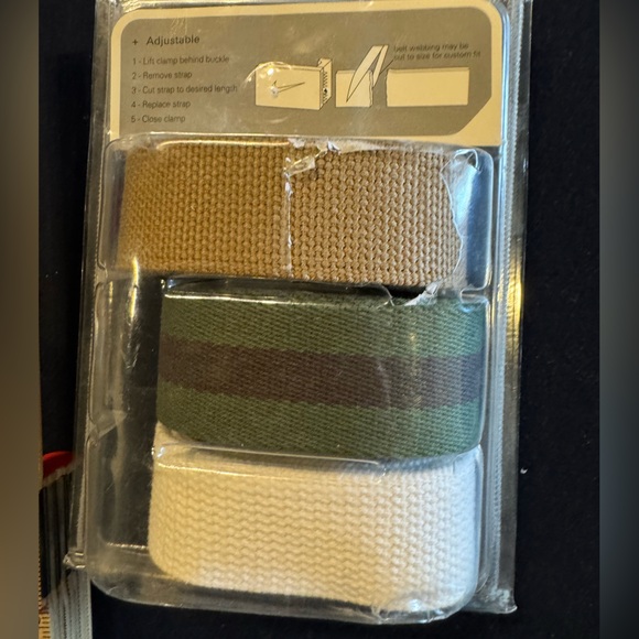 Nike Golf Men's 3PC Web Belt Set - Khaki, Green, White OS NWOT - Picture 2 of 10